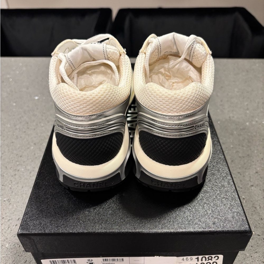 CHANEL Silver Mesh Sneakers - Picture 8 of 14